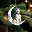 Personalized Husky Sit On The Moon YR0111018CL Ornaments
