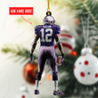 Personalized Purple American Football Christmas YR0211018XY Ornaments