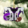 Personalized Purple Shoulder Pads And Helmet Football Uniform YR0211010YS Ornaments