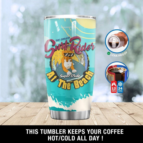 Personalized Boxer Dog The Coolest Surf Rider Super Dude At Beach GS-1603TT Tumbler