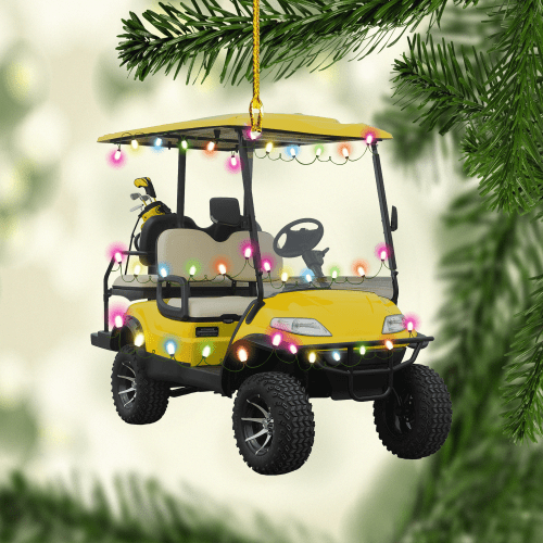 Yellow Golf Cart NI1311003XB Ornaments