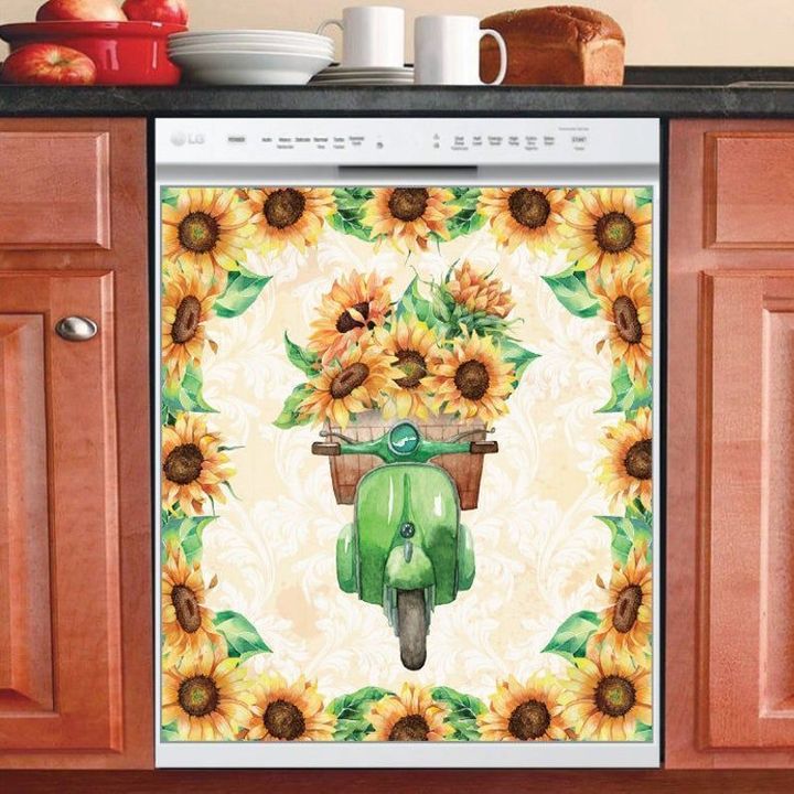 Hippie Flower YW0410055CL Decor Kitchen Dishwasher Cover