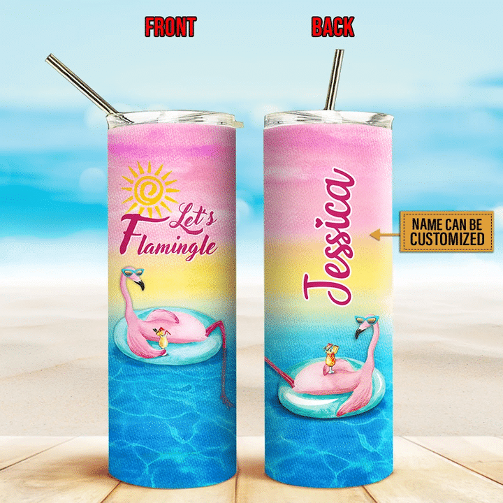 Personalized Flamingo Let's Flamingle YW1110045CL Skinny Tumbler