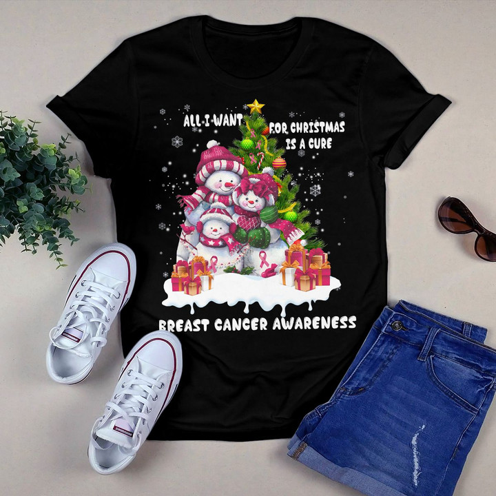 Breast Cancer Awareness Christmas Snowman Family YC1310202YR T-Shirt