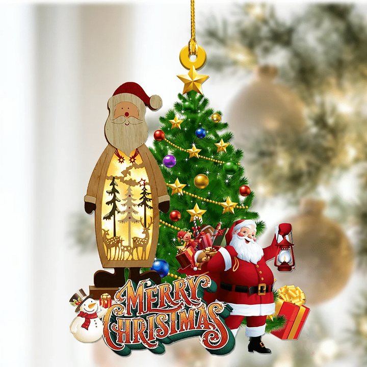 Piece Wood Santa And Christmas Tree YC0611303CL Ornaments