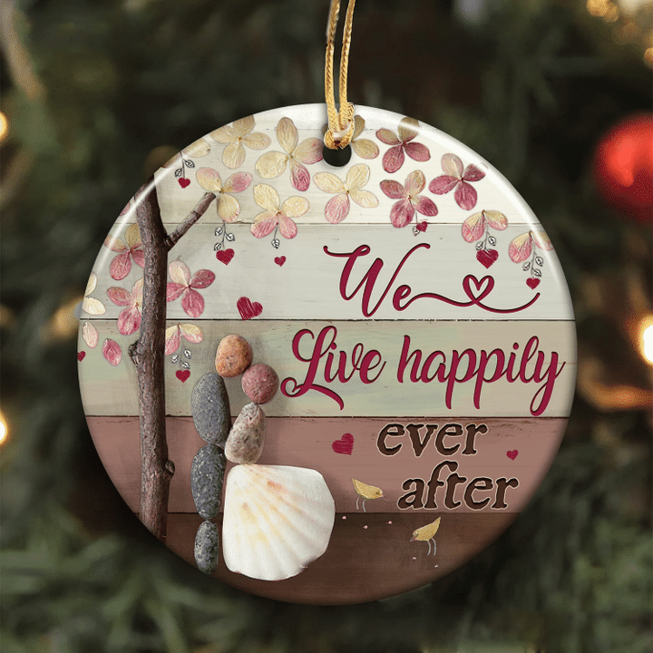 Couple Pebble Couple We Live Happily Ever After YC0611645CL Ornaments