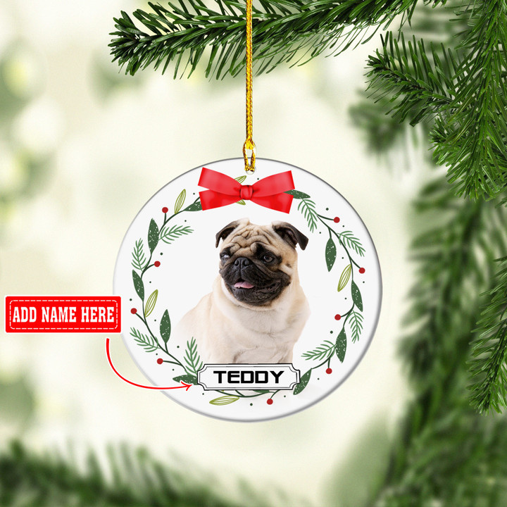 Personalized Pug Christmas NI1711015YR Ornaments