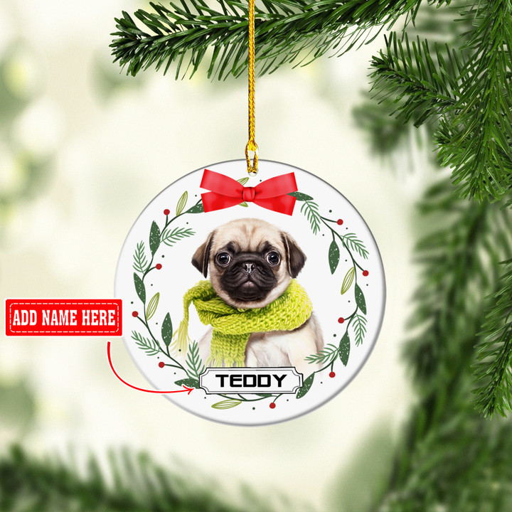 Personalized Pug Christmas NI1711016YR Ornaments