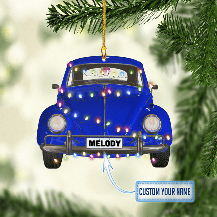 Personalized Blue Hippie Car NI2611005XB Ornaments