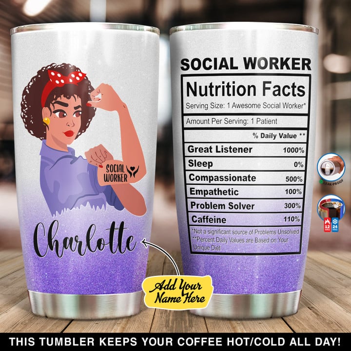 Personalized Social Worker Nutriion Facts NI24120020YT Tumbler
