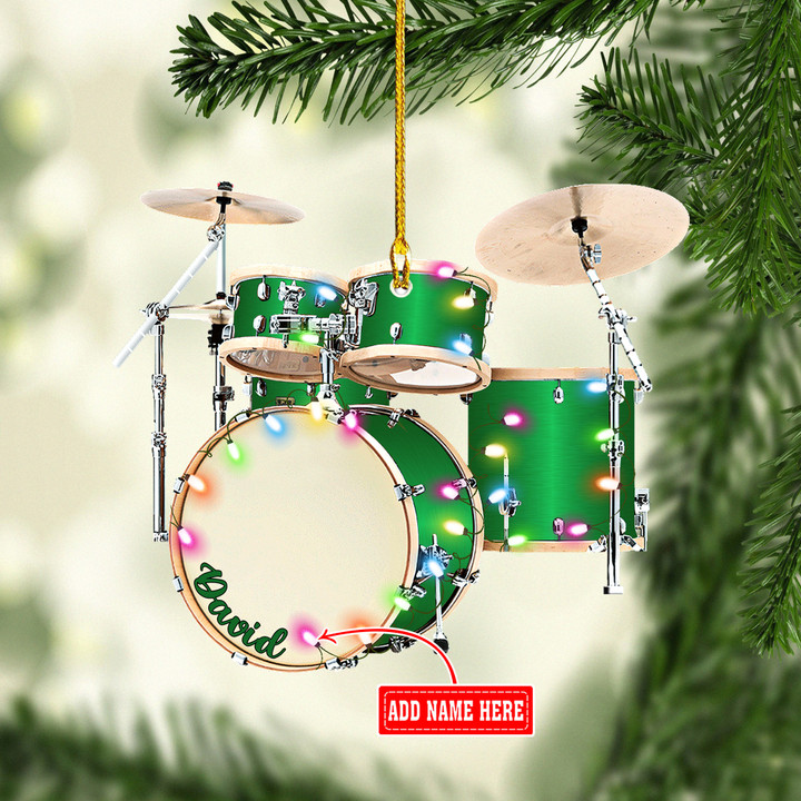 Personalized Green Drum Set Christmas NI1401008YC Ornaments