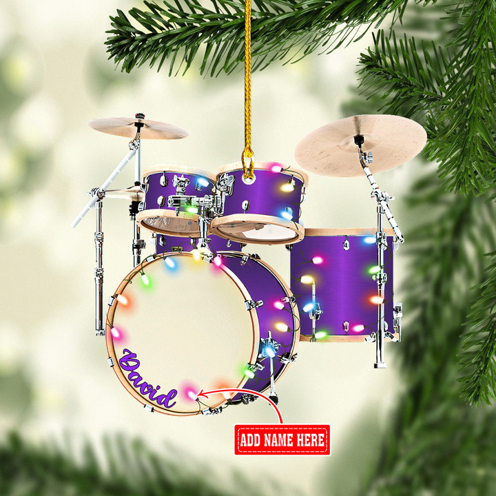 Personalized Purple Drum Set Christmas NI1401011YC Ornaments