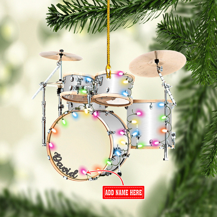 Personalized Grey Drum Set Christmas NI1401010YC Ornaments