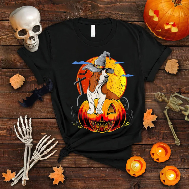 Basset Hound Witch Halloween NI0610007YR T Shirt