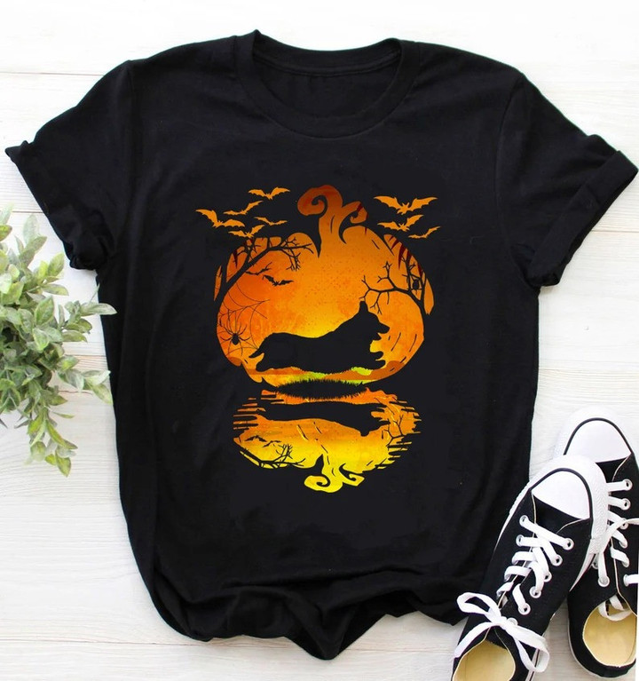 Corgi Pumpkin Night XR0610003XY T Shirt