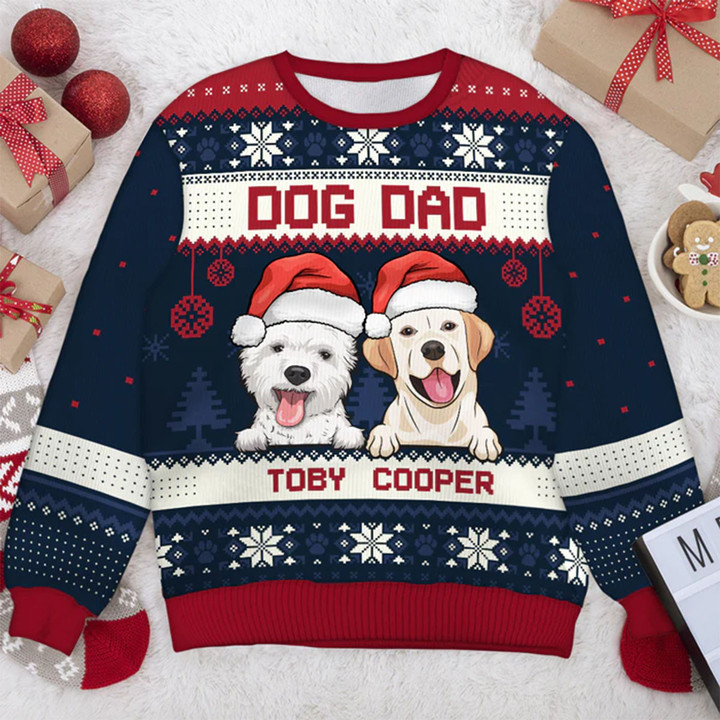 Personalized Dog Dad Merry Christmas YR0710001CL Ugly Sweater