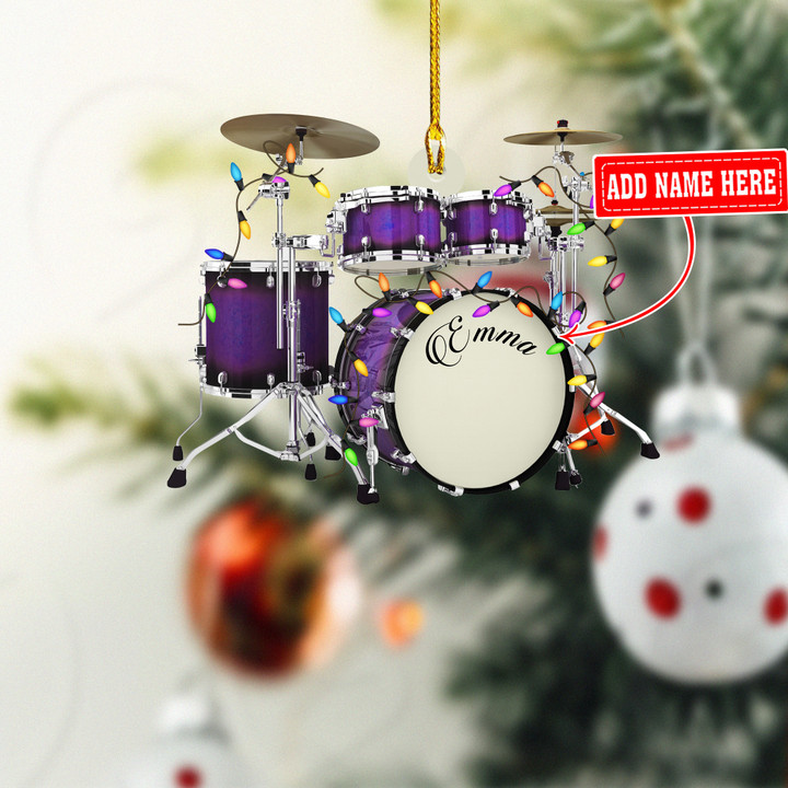 Personalized Purple Drum YR0111030YF Ornaments