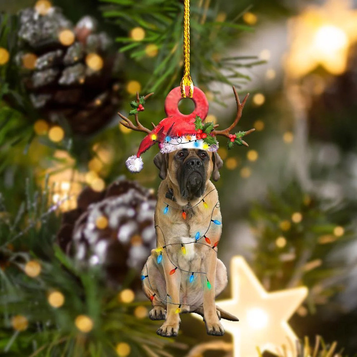 Deer English Mastiff Christmas YR281020CL Ornaments