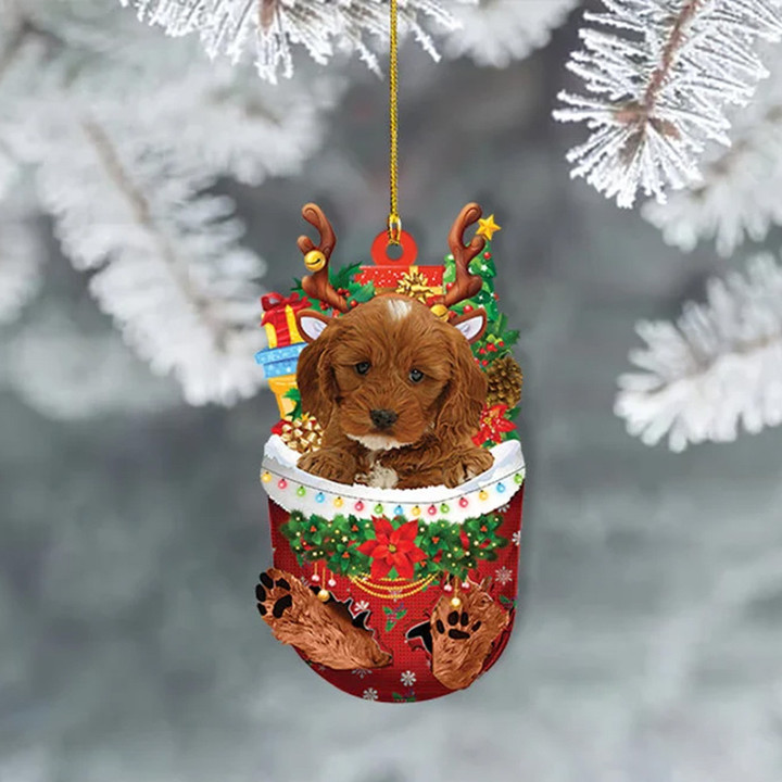 Personalized Cockapoo Dog Snow Pocket YR0111026CL Ornaments