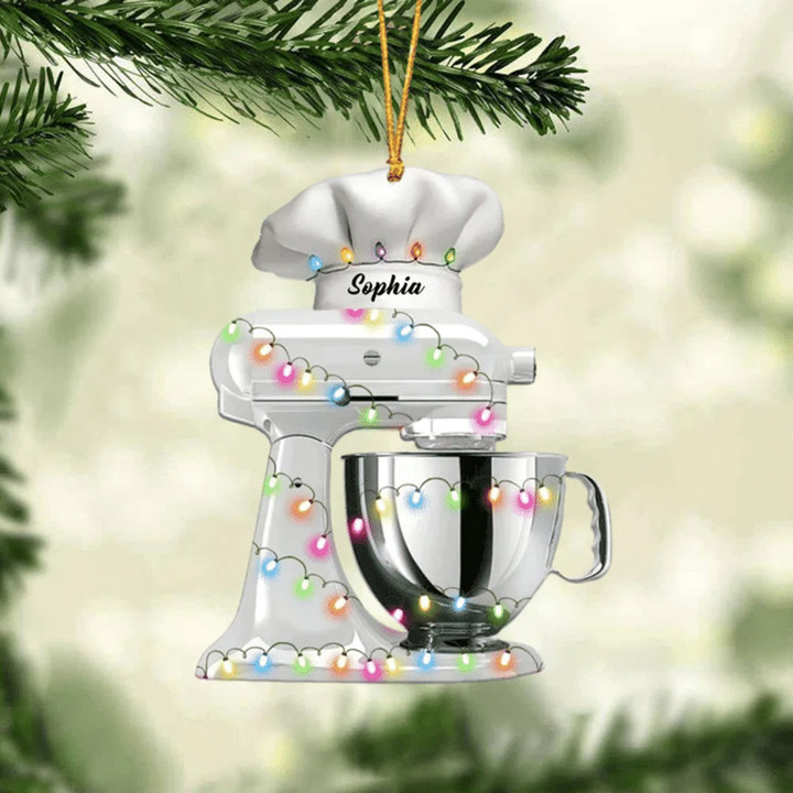 Personalized White Chef Baking Mixer YR0111004CL Ornaments