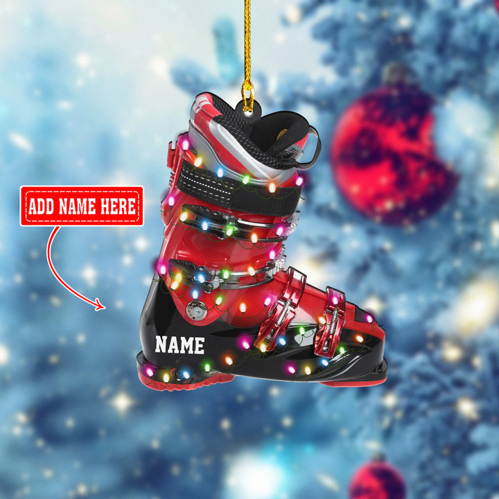 Personalized Red Skiing Boots Chrismas YR0211008XY Ornaments