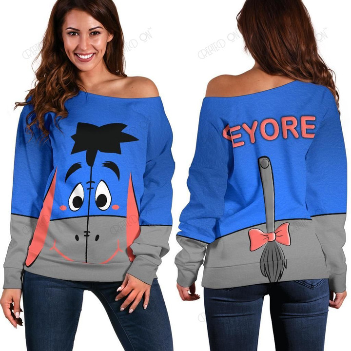 Eeyore Blue Shoulder Sweater