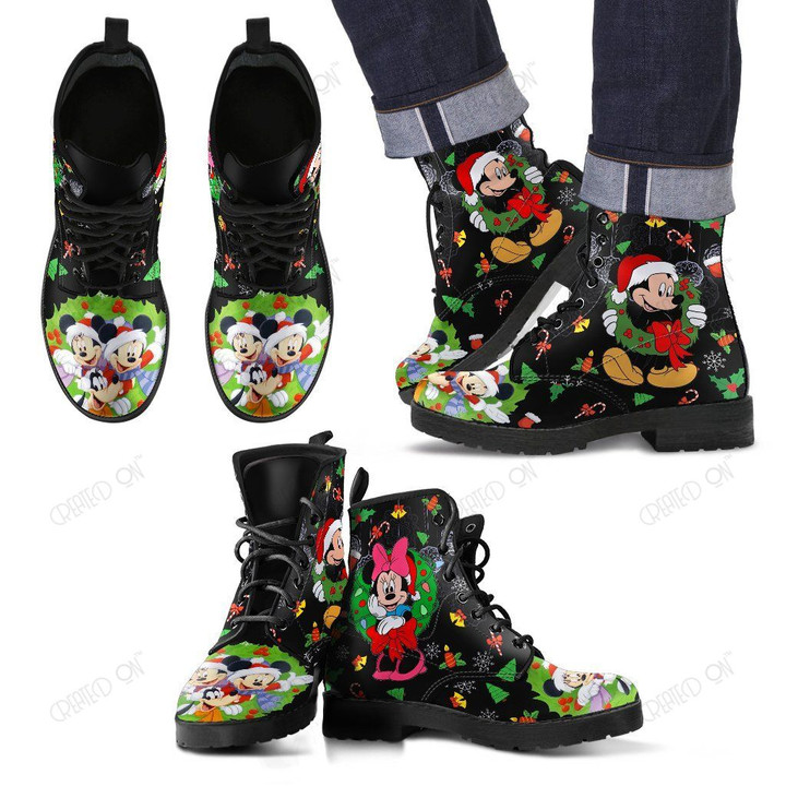 Mickey Christmas Leather Boots