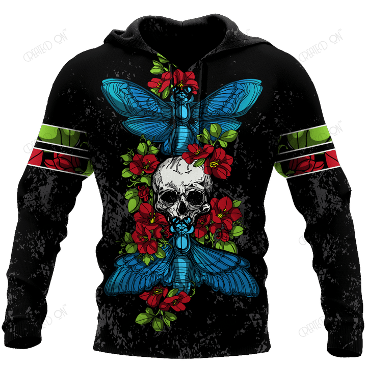 Butterfly Love Skull 3D all over printed for man and women QB05192001