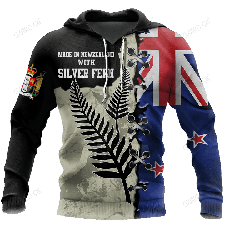 New Zealand Kiwi Bird Silver Fern T-Shirt Hoodie Zip all over shirts For Men and Women TR281202