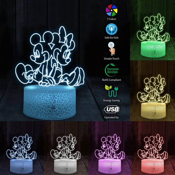 Mickey and Minnie Love 3D led light