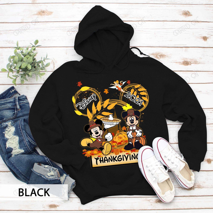 Mickey Happy Thanksgiving 2D Cotton Hoodie