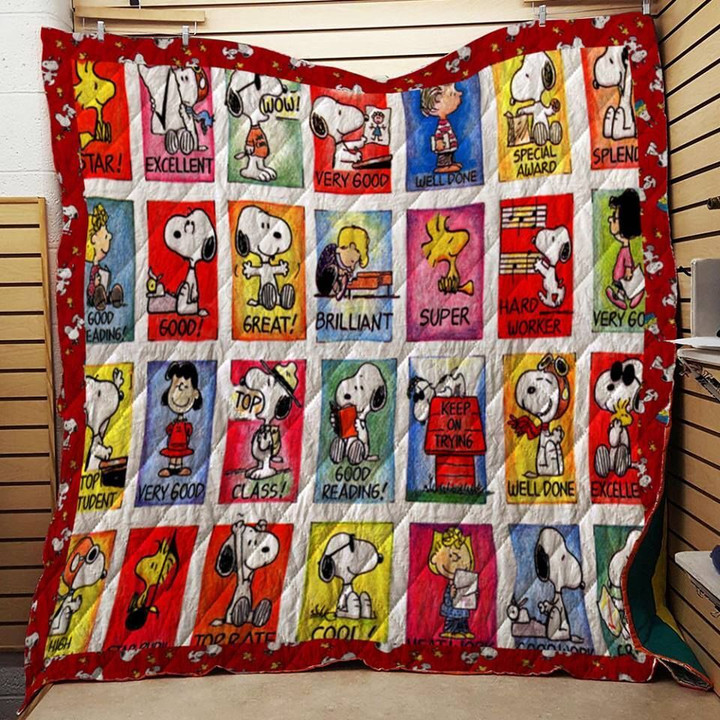 COLORFUL SNOOPY FABRIC QUILT