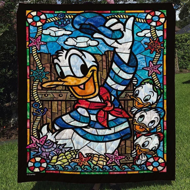 DONALD DUCK AND NEPHEWS FABRIC QUILT