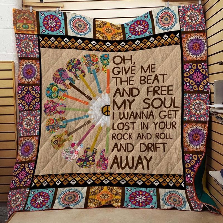 GIVE ME THE BEAT AND FREE MY SOUL FABRIC QUILT