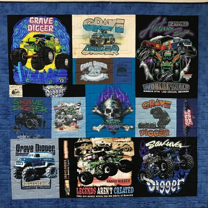 GRAVE DIGGER FABRIC QUILT