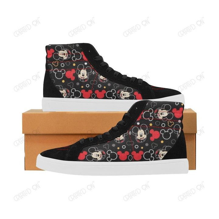 Men's Mickey High Top Splicing Canvas Shoes