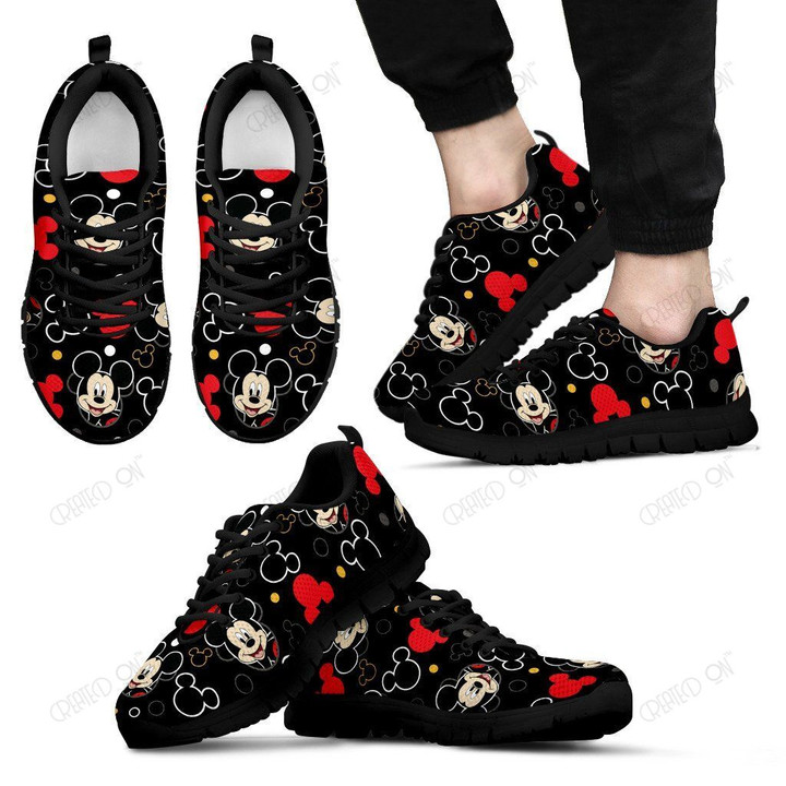 Mickey Black Pattern Sneakers
