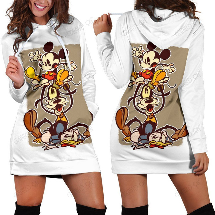 Mickey, Goofy, and Donald Hoodie Dress 35