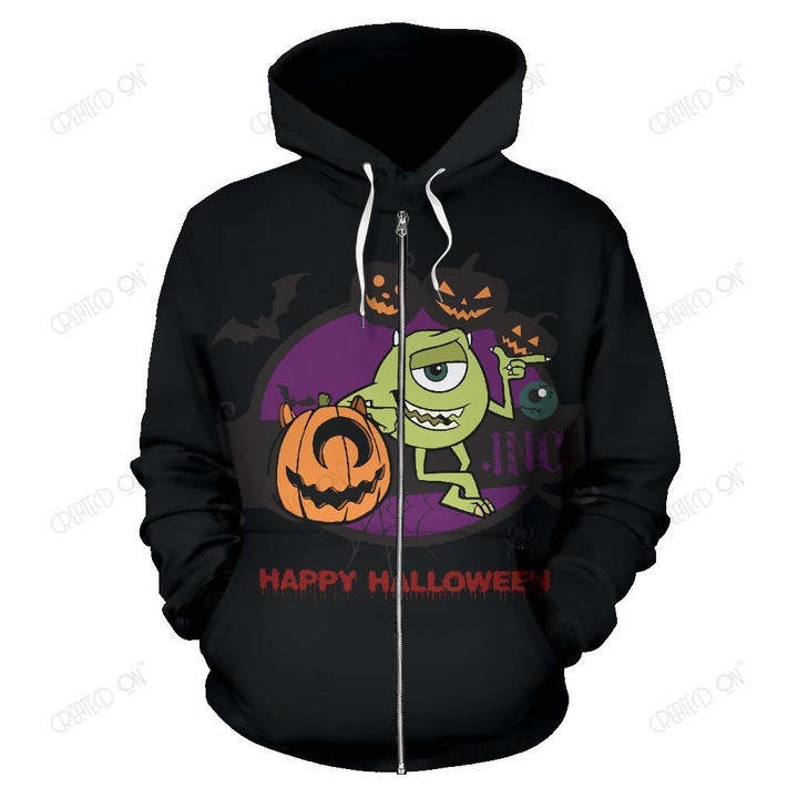 Monster Inc Happy Halloween Zip-Up Hoodie