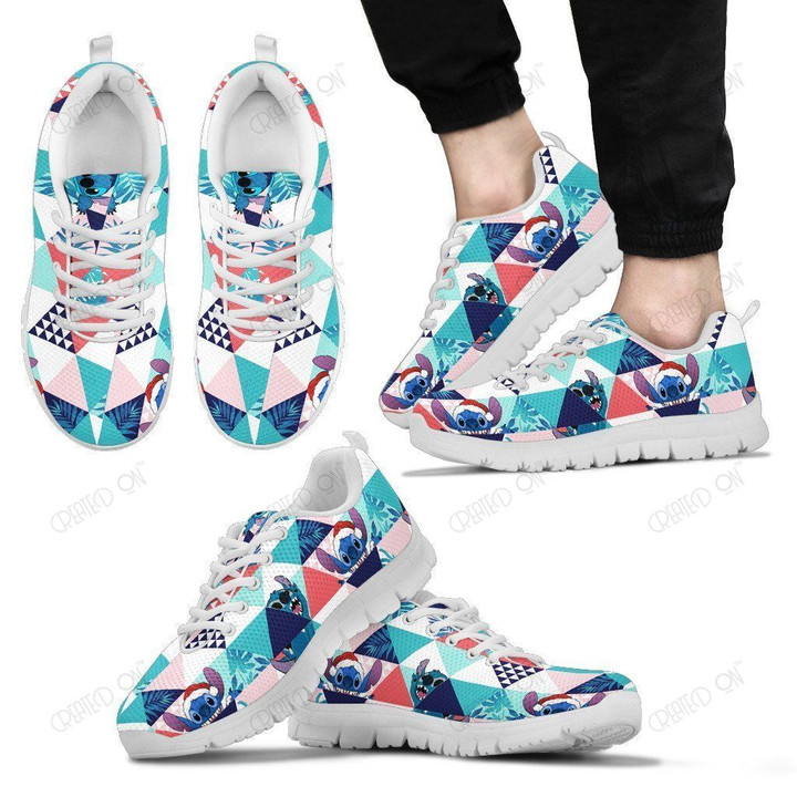Stitch Christmas Floral Sneakers