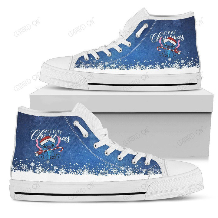 Stitch Christmas High Top Shoes 1