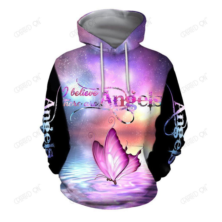 3D All Over Print Pink Butterfly Art Hoodie