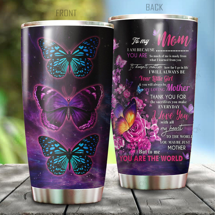 To My Mom Purple Butterfly Stainless Steel Tumbler 20 Oz Pi270401