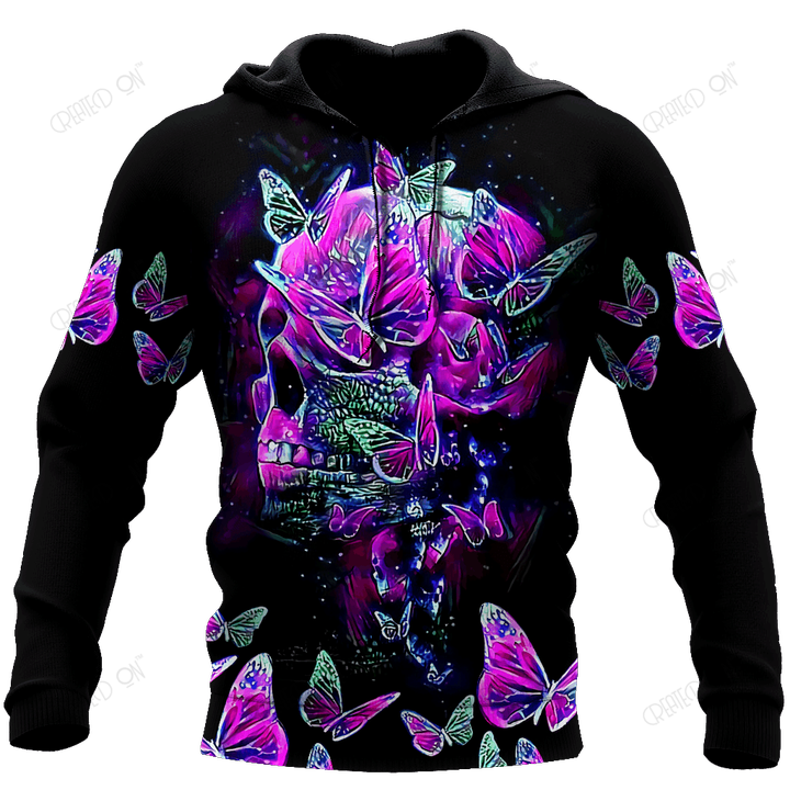 Butterfly Love Skull 3D all over printed for man and women