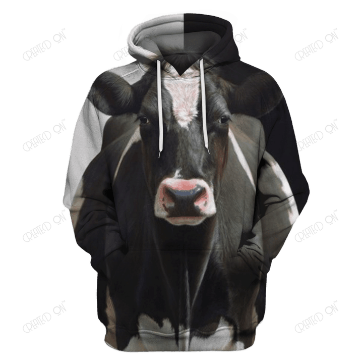 3D All Over Print Cow Clothes Black