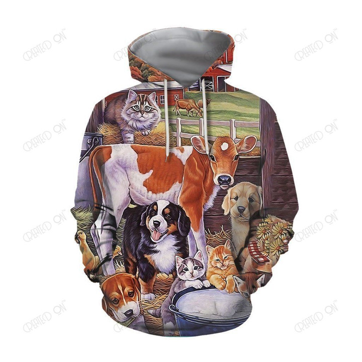 3D All Over Printed Beautiful Cow Hoodie