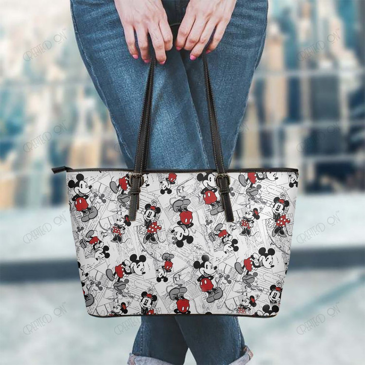 Mickey Leather Tote Hand Bag and Purse Set 01