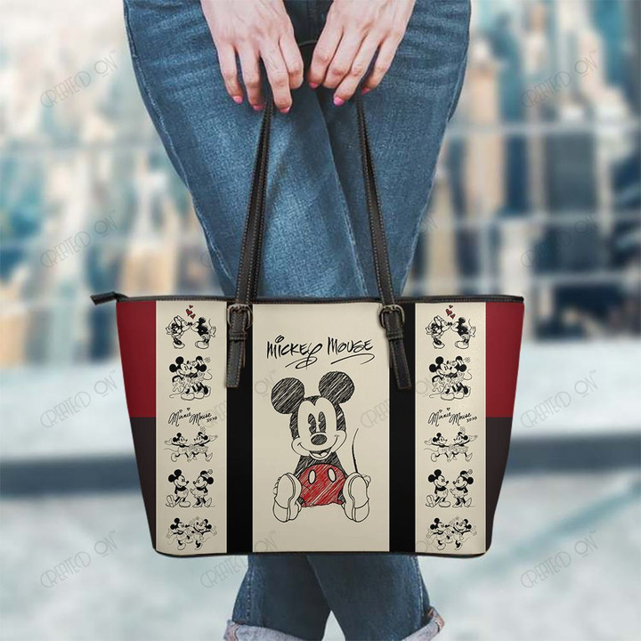 Mickey Leather Tote Hand Bag and Purse Set 07