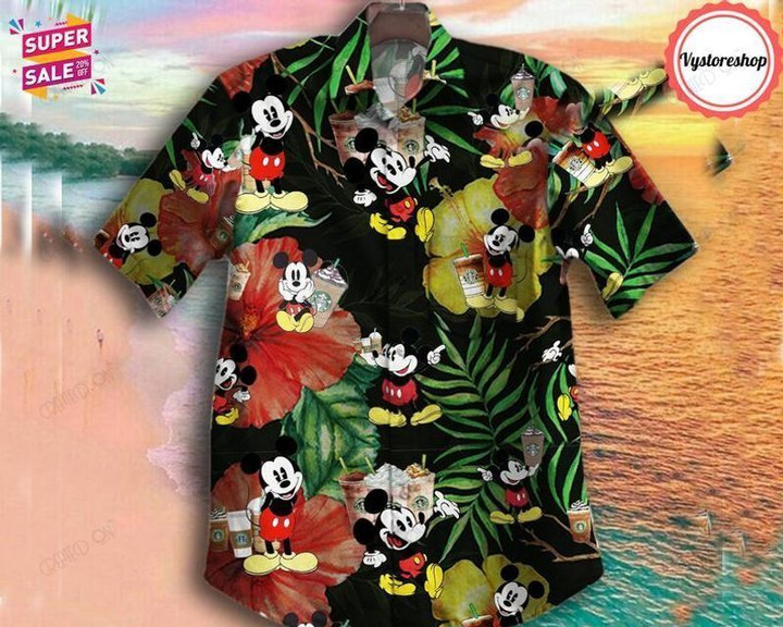 Mickey Hawaii Button Shirt 02