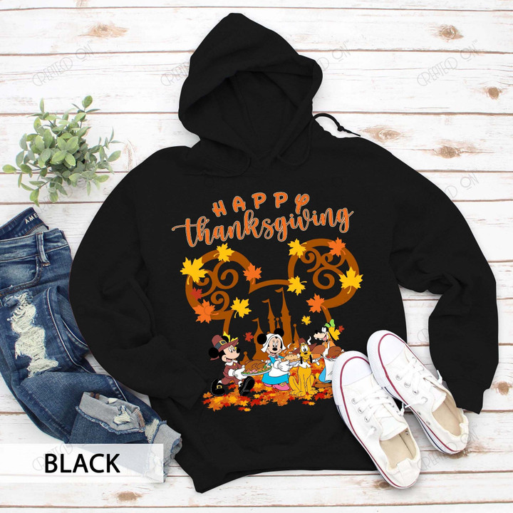 Mickey &FRIENDS Happy Thanksgiving 2D Cotton Hoodie